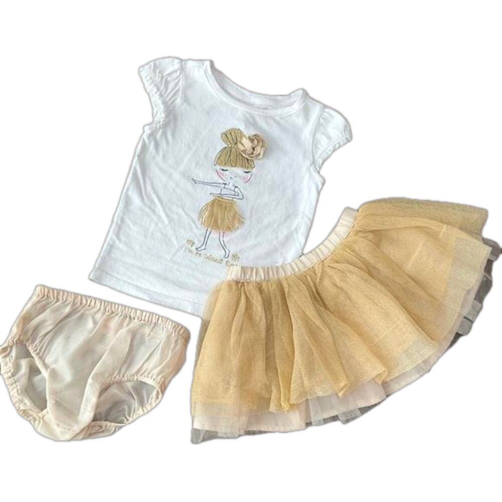 Gymboree Girl's Island Time Skirt Tutu 3 piece Set Size 2T EUC